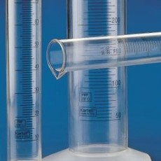 Measuring cylinder high form PMP graduated blue